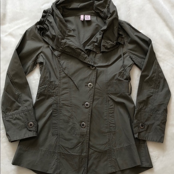 Stella Starr Jackets & Blazers - Stella Starr army green jacket, ruffle drawstring